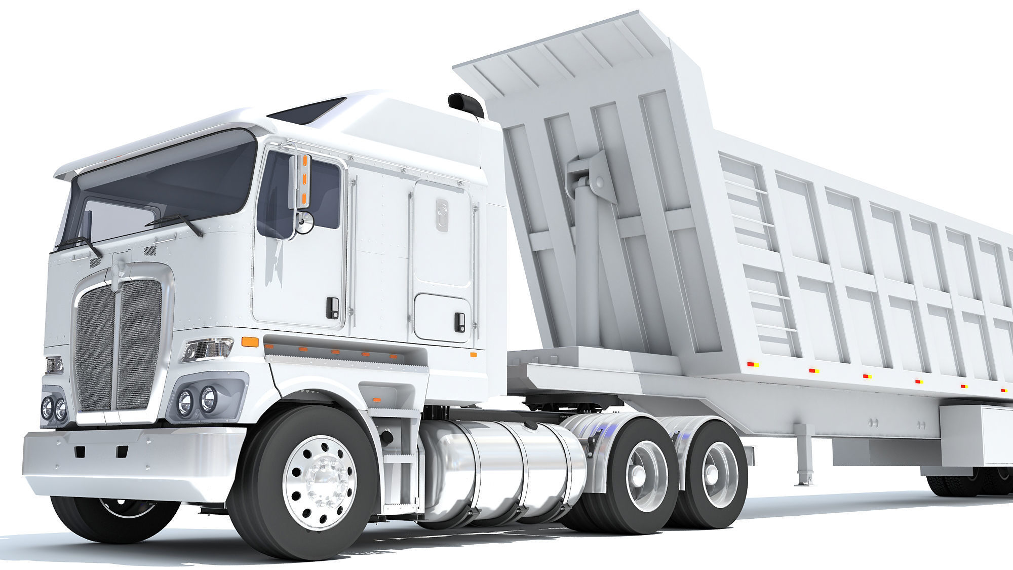 Truck with Tipper Trailer 3D model_12