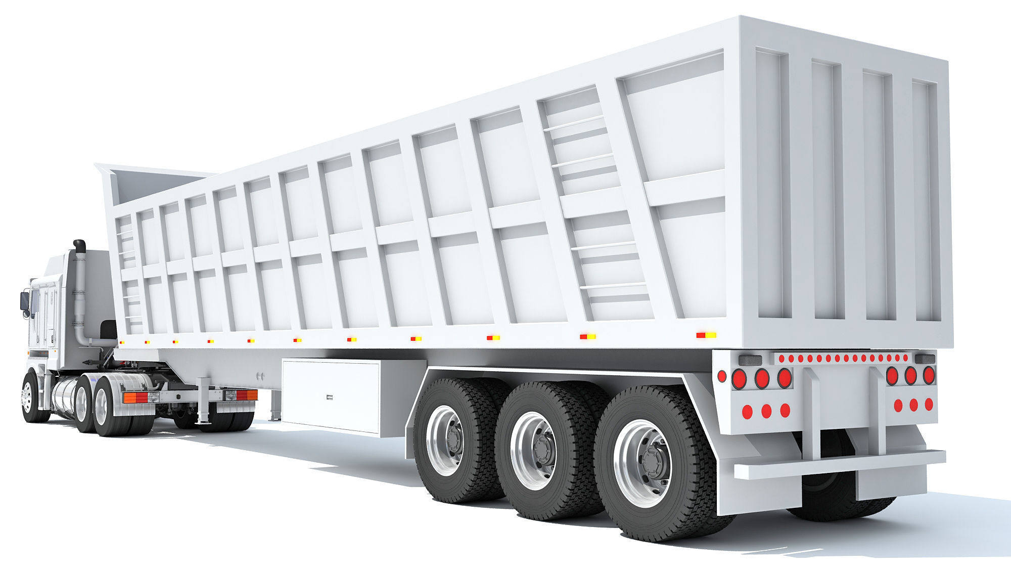 Truck with Tipper Trailer 3D model_3
