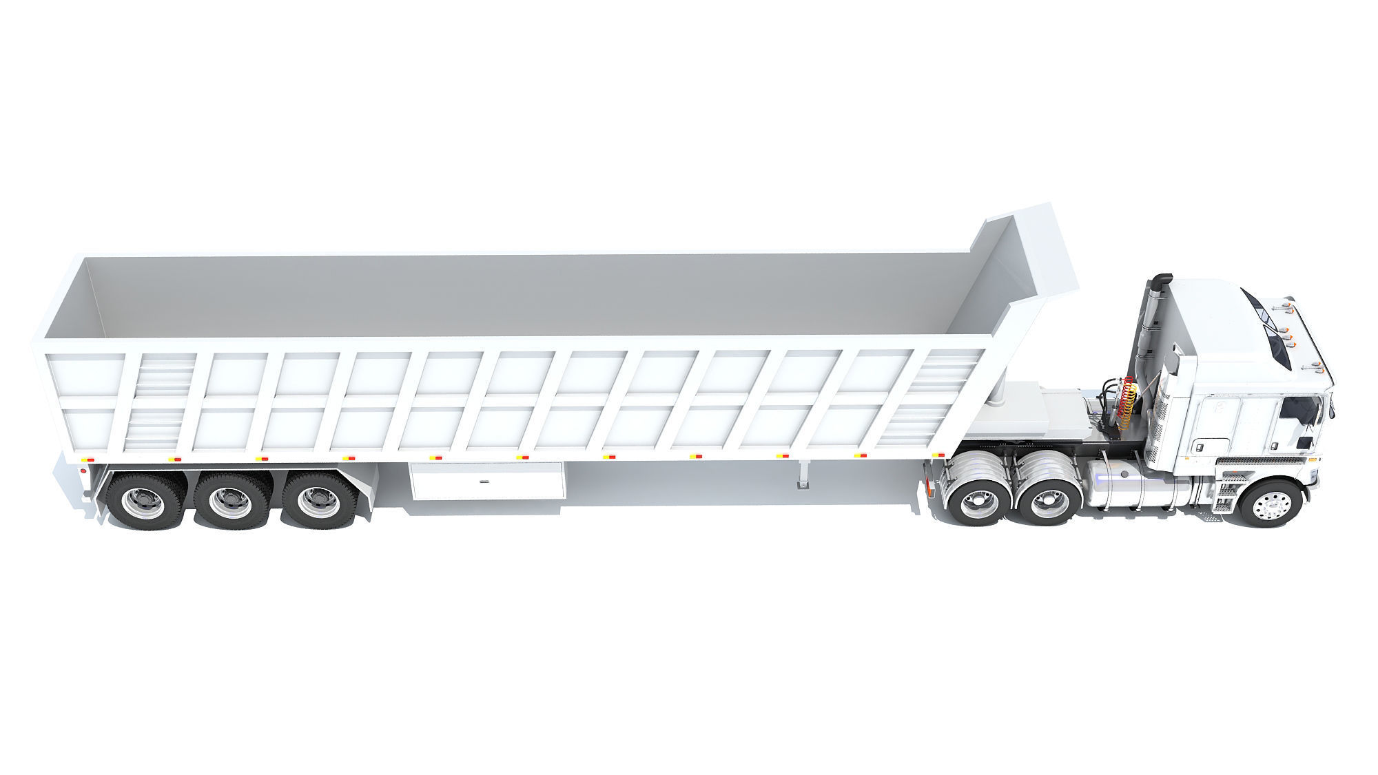 Truck with Tipper Trailer 3D model_6