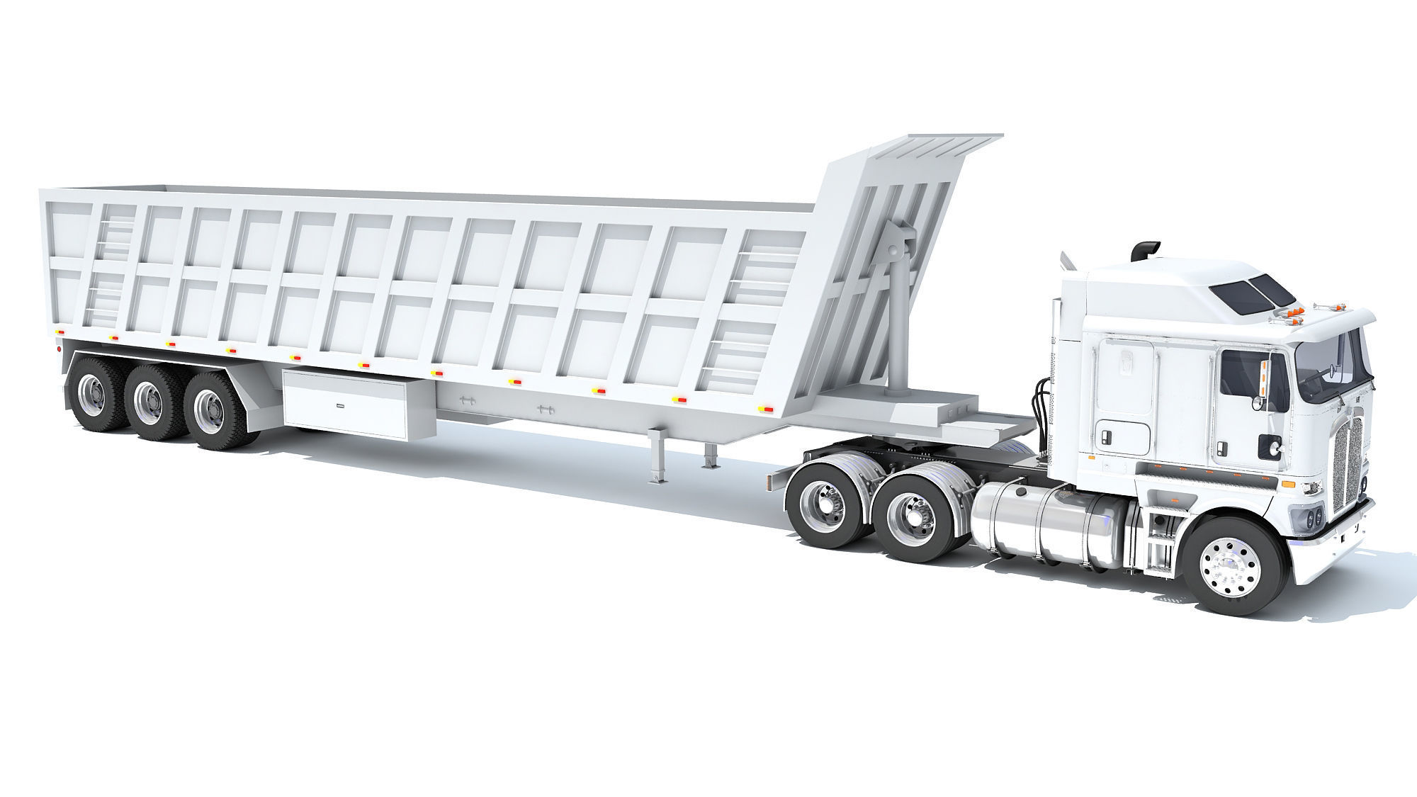 Truck with Tipper Trailer 3D model_7