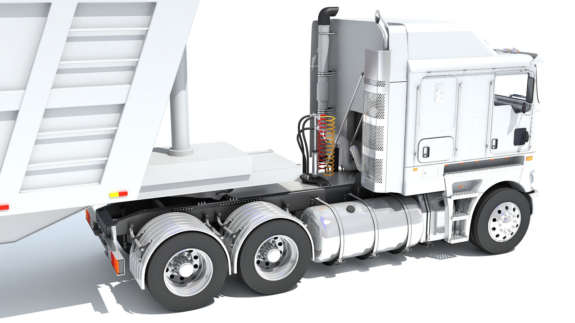 Truck with Tipper Trailer 3D model_16
