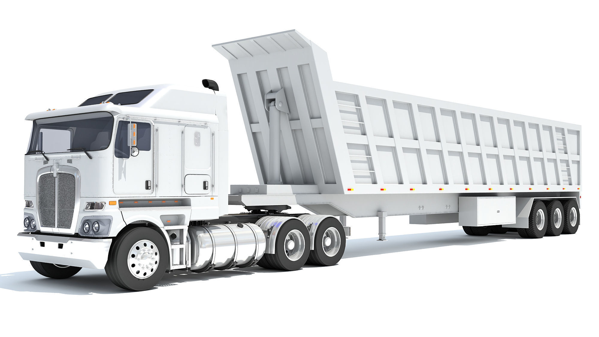 Truck with Tipper Trailer 3D model_8