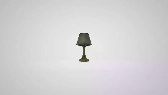 Sculpted Carved Wooden Lamp