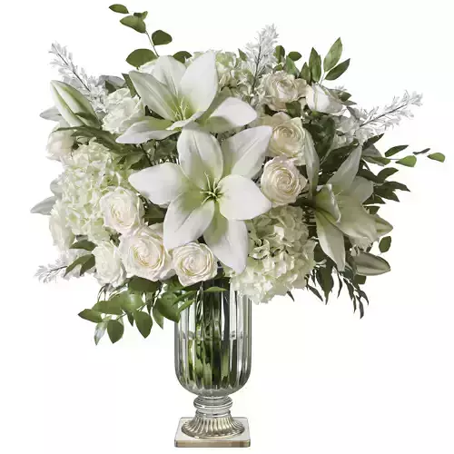Flower Set 070 Lily rose crystal vase