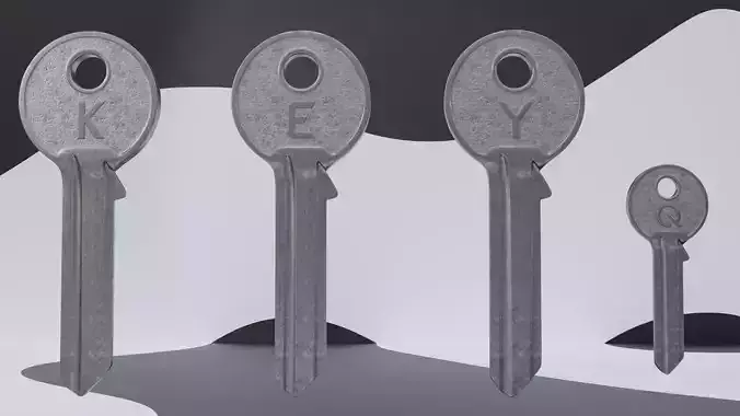 Key without Teeth Low-poly 3D model