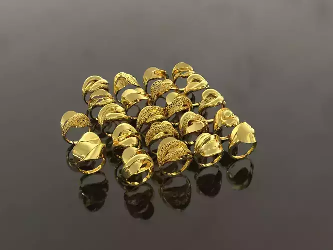 set 22 gold lightweight rings models ready to print 