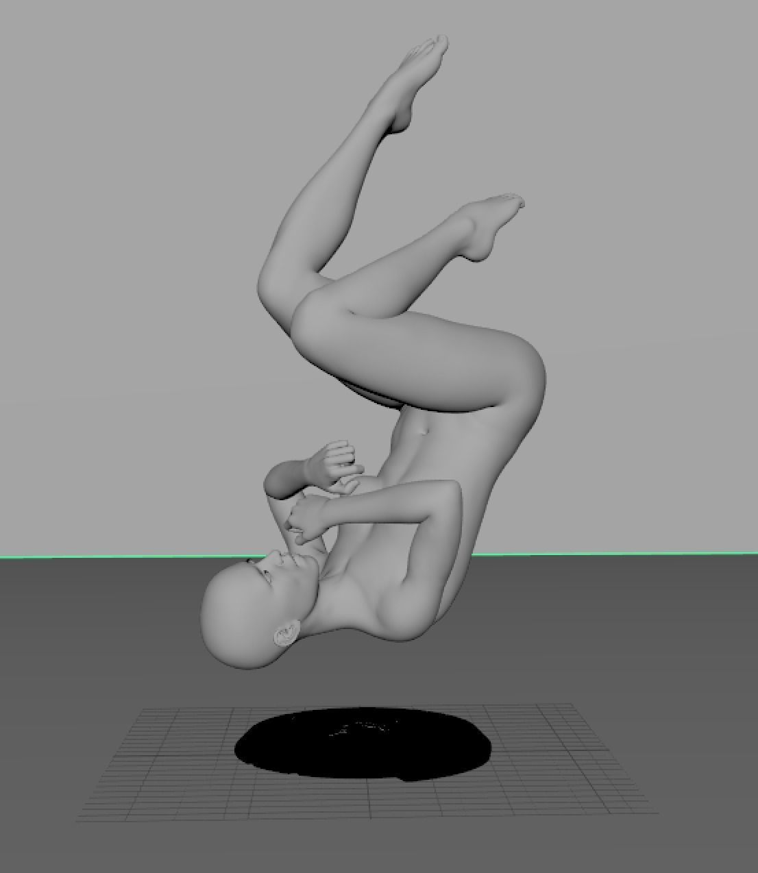 Human body upside down Sci-Fi 3D model_1