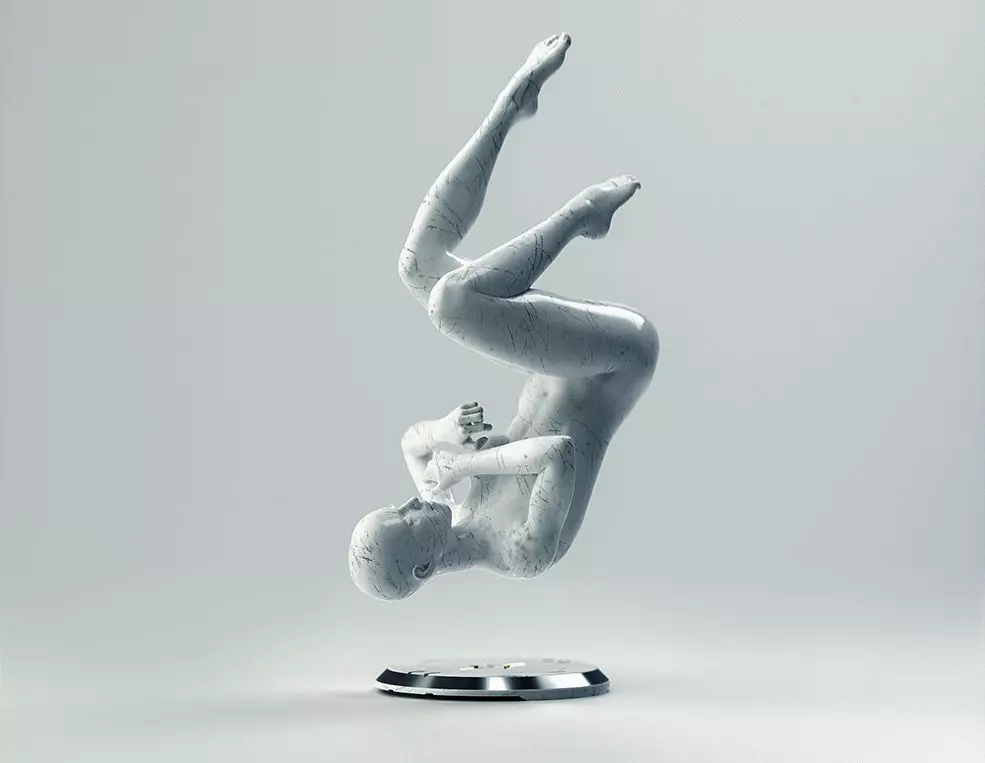 Human body upside down Sci-Fi 3D model_0