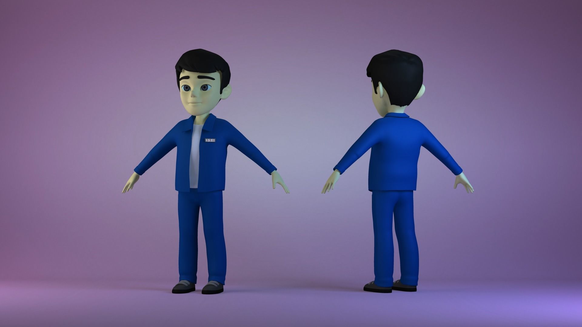 Cartoon  Clerk  employee  worker  man businessman 3D model_5