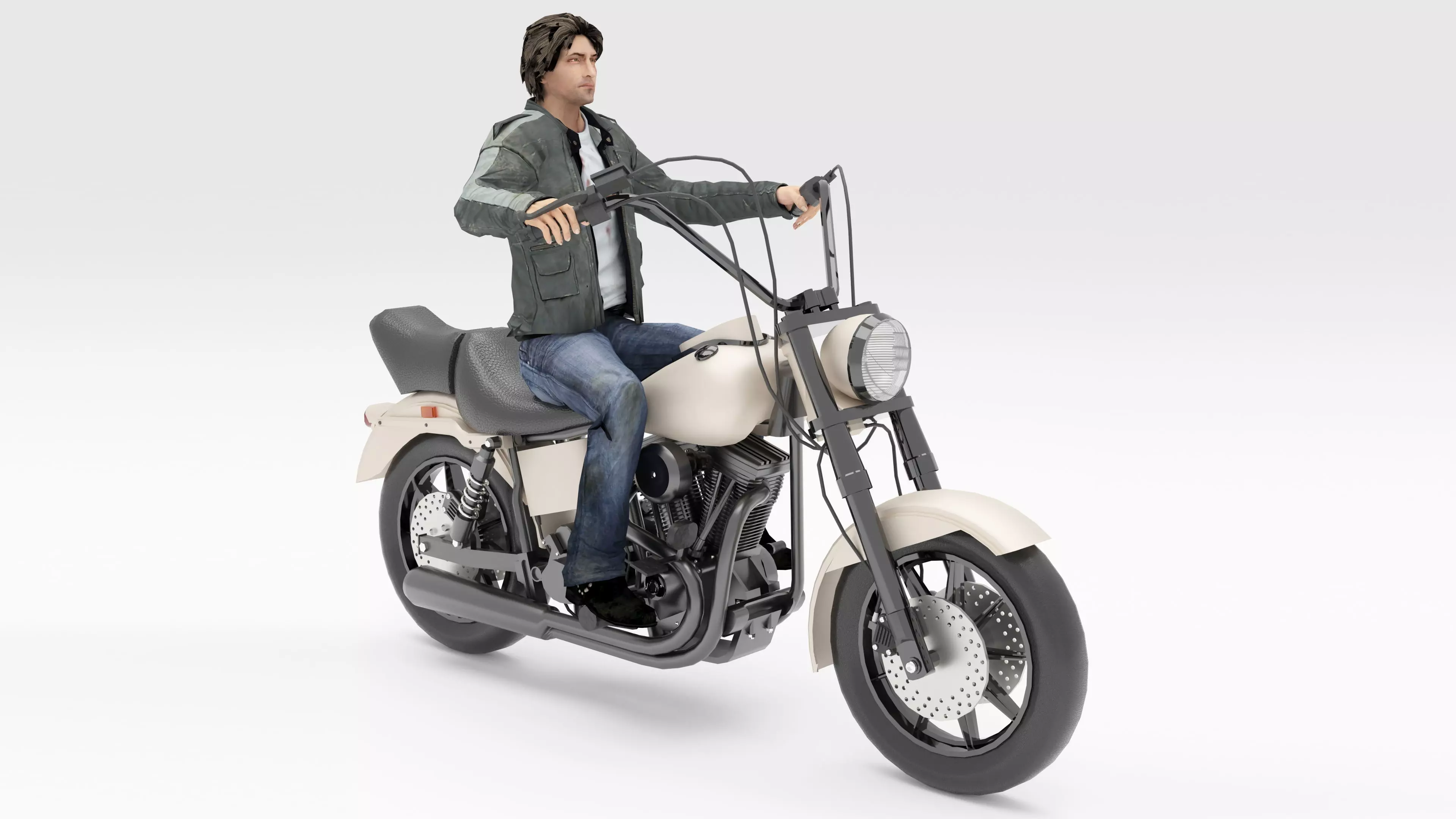 Chopper Biker 2 3D model