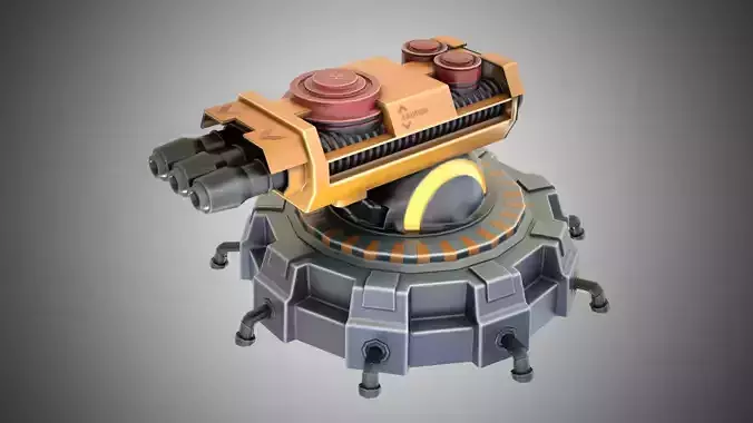Gun turret stylized  3D model