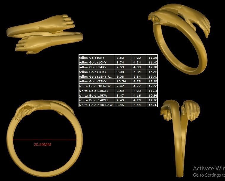 Love ring hands ring 3D print model 3D print model_1