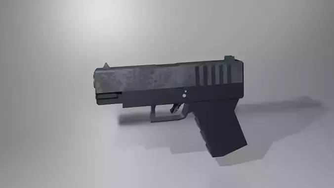 3D Low Poly Pistol Glock Model