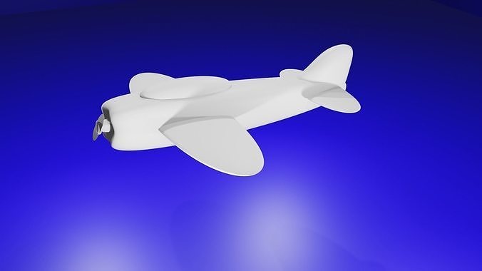 Plane 3D Model White Low-poly 3D model