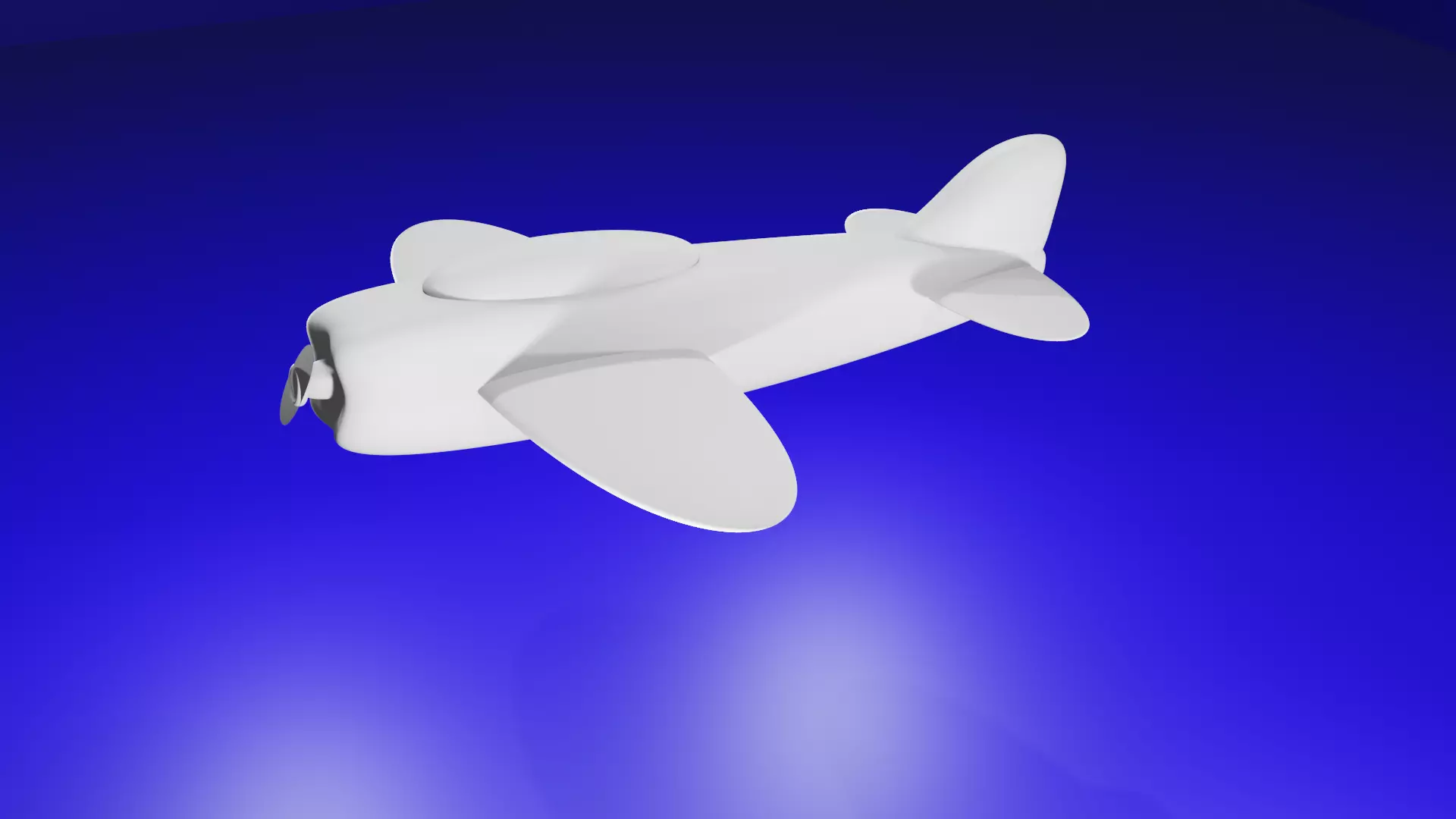 Plane 3D Model White Low-poly 3D model_0