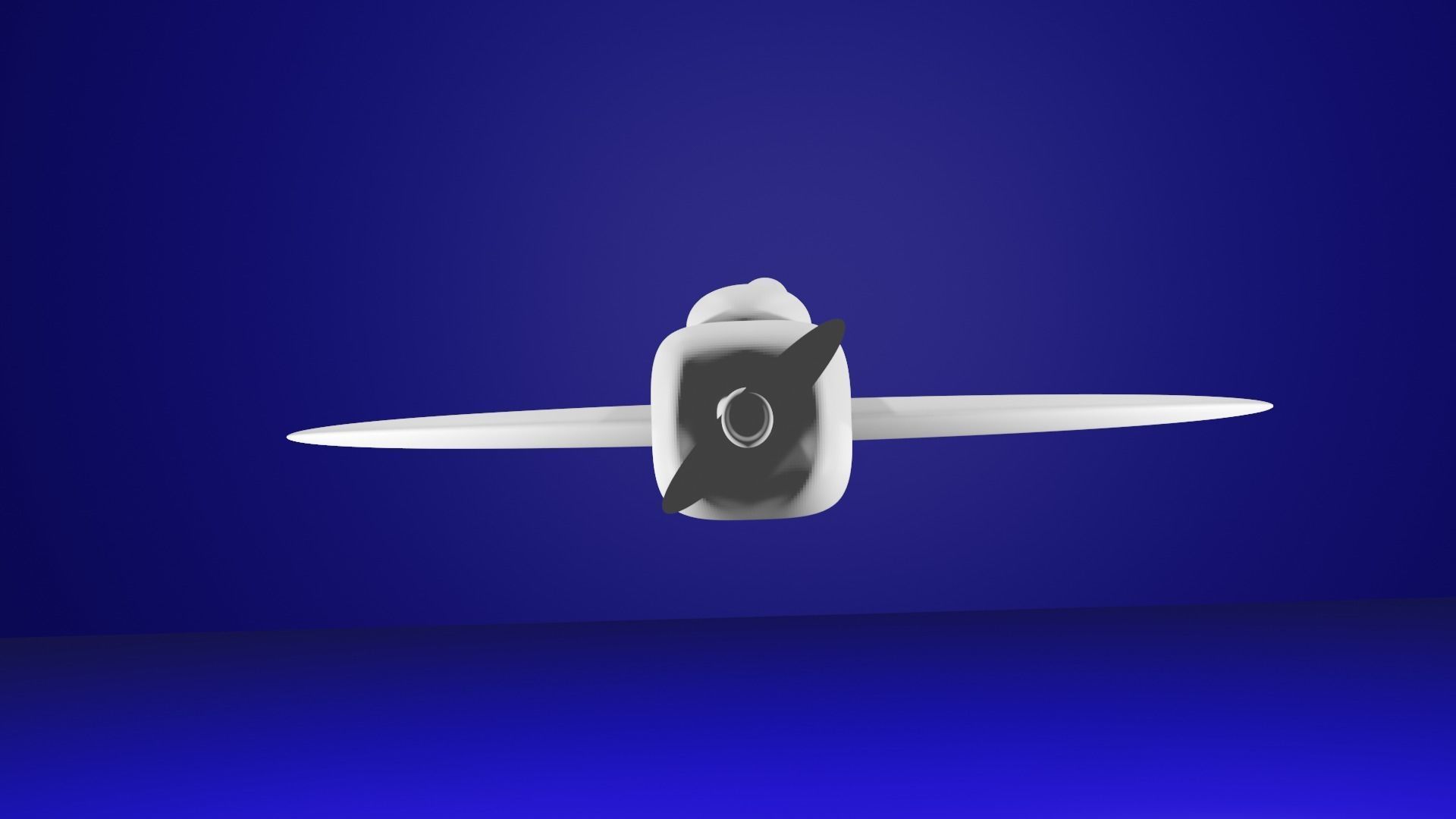 Plane 3D Model White Low-poly 3D model_1