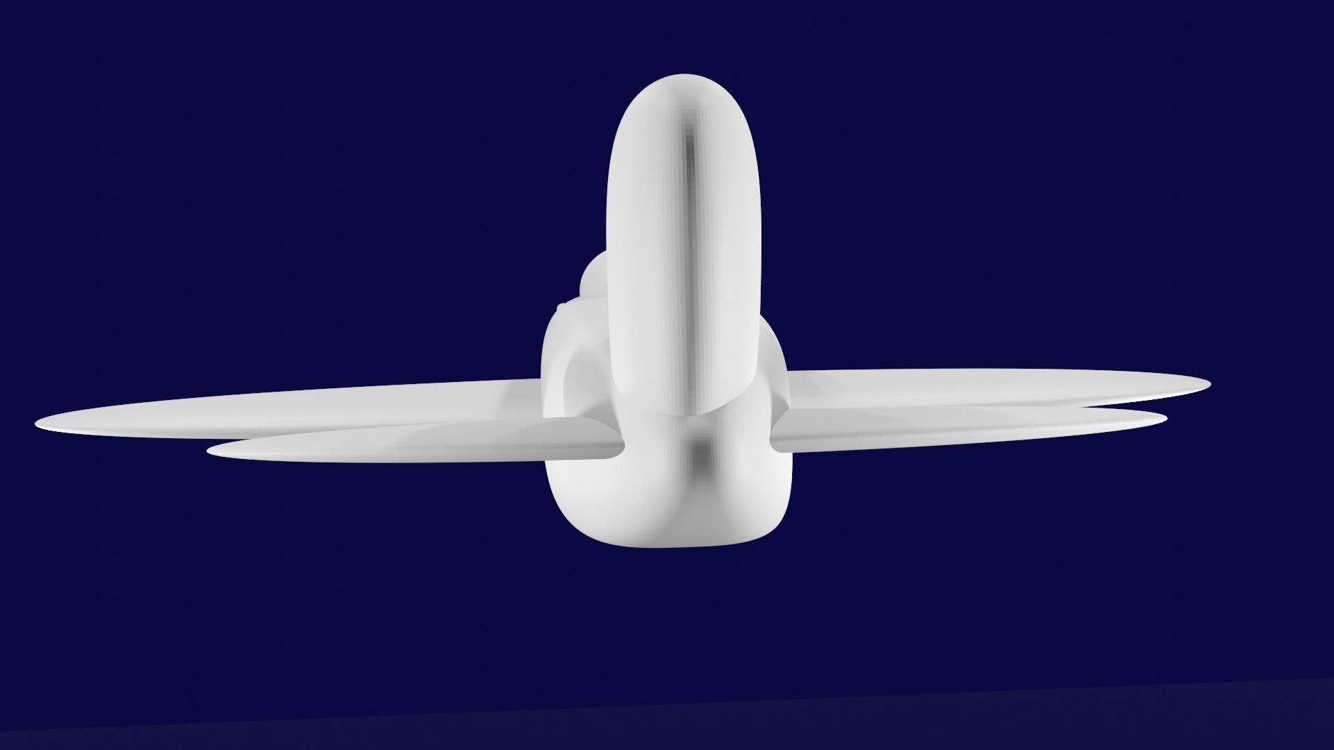 Plane 3D Model White Low-poly 3D model_2