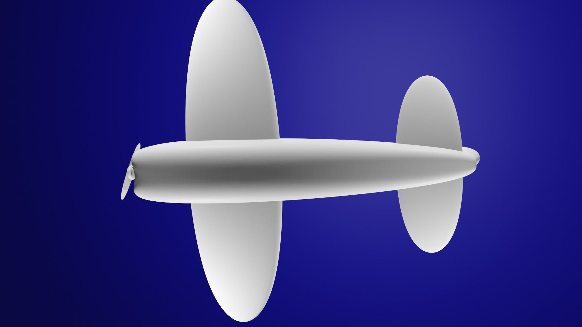 Plane 3D Model White Low-poly 3D model_4