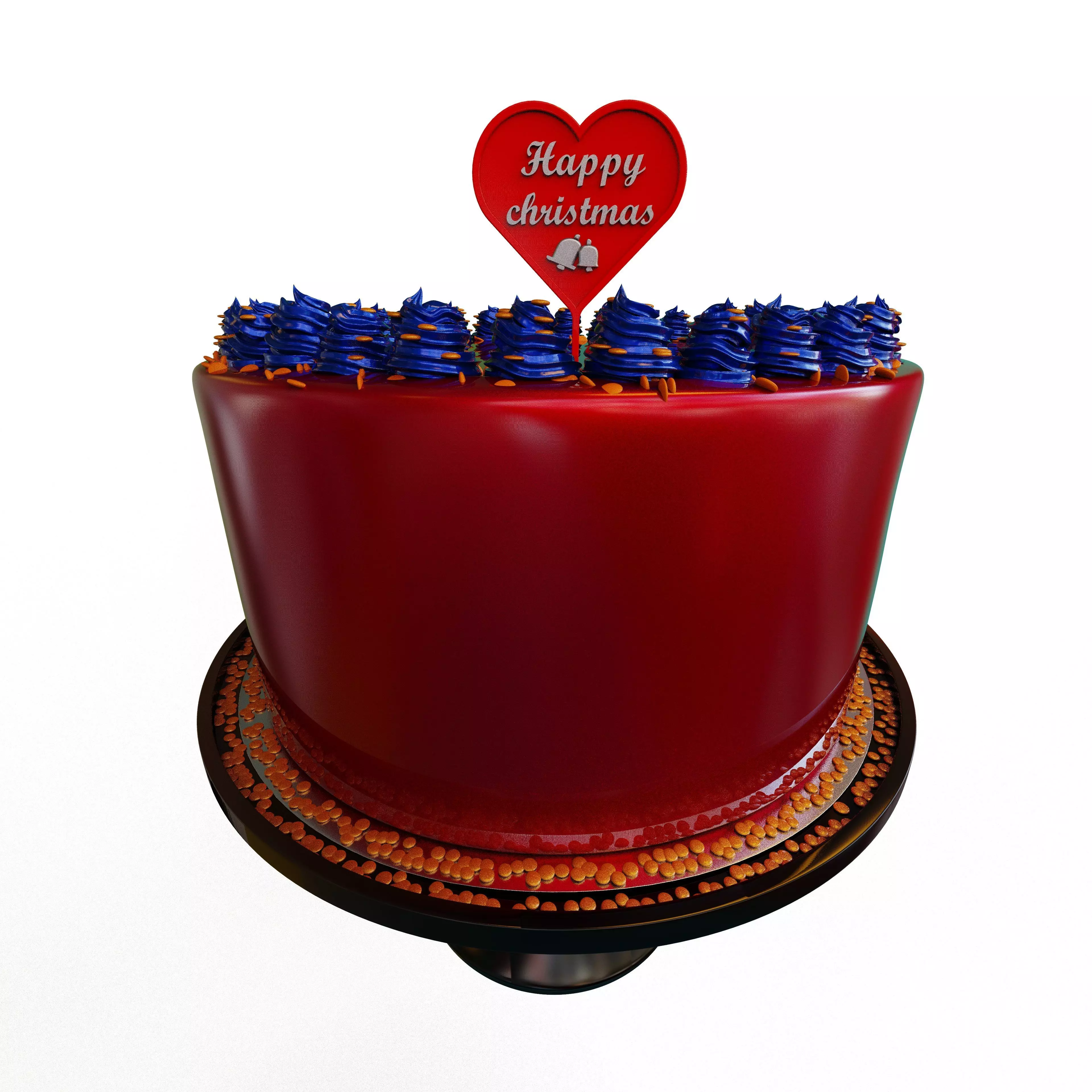 Happy Christmas and Merry Christmas Cake Toppers 3D print model_0