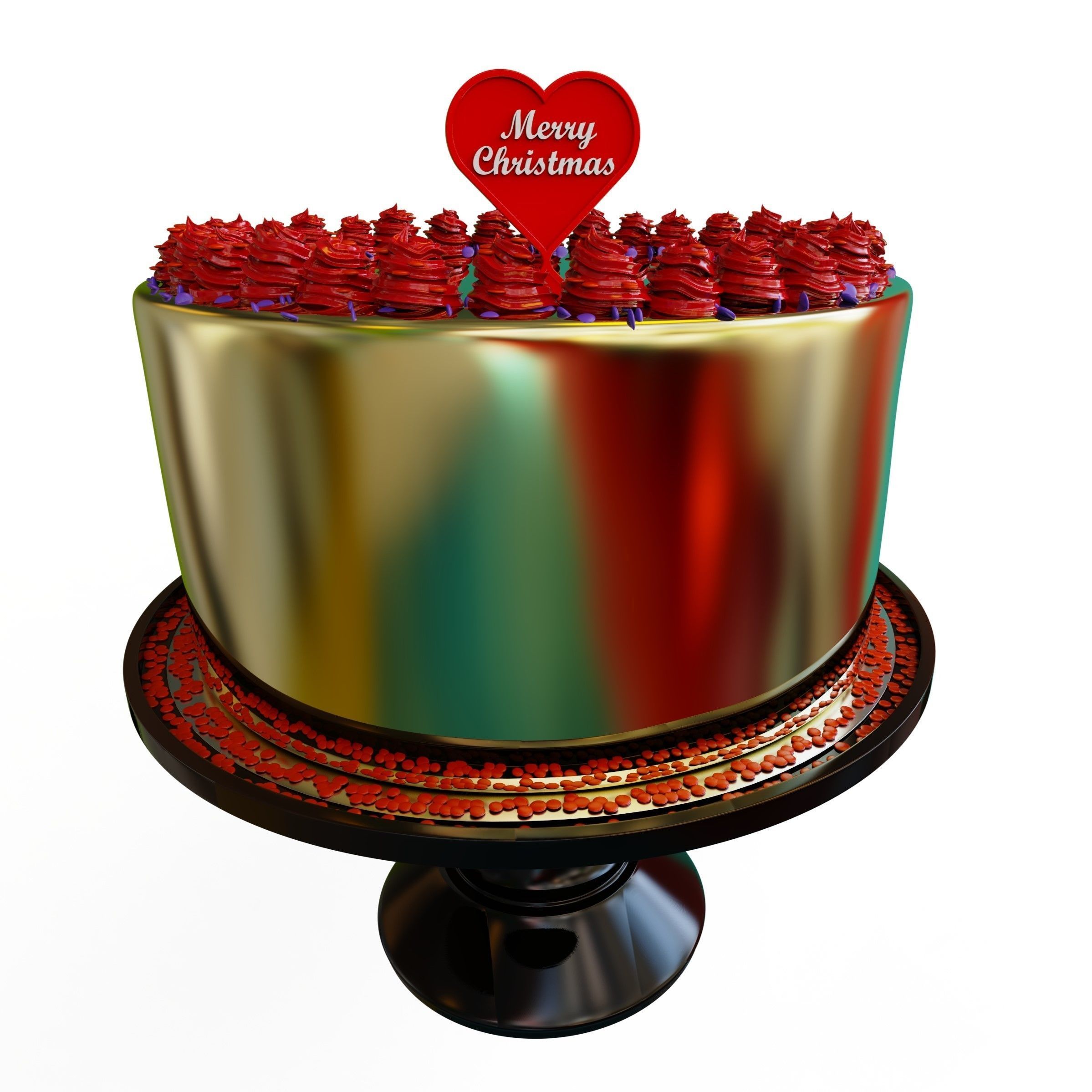 Happy Christmas and Merry Christmas Cake Toppers 3D print model_1