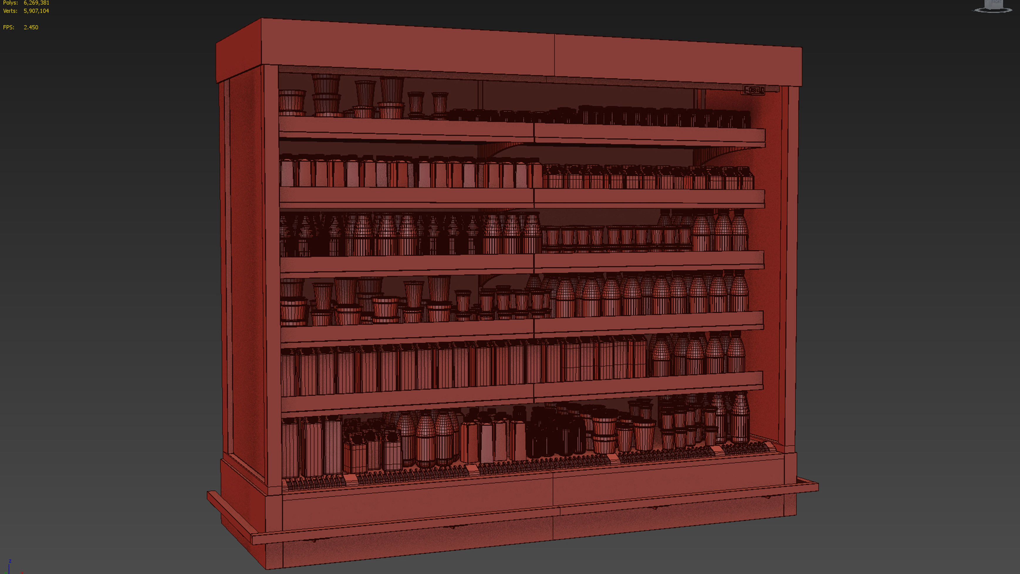 Rack with dairy products Low-poly 3D model_9