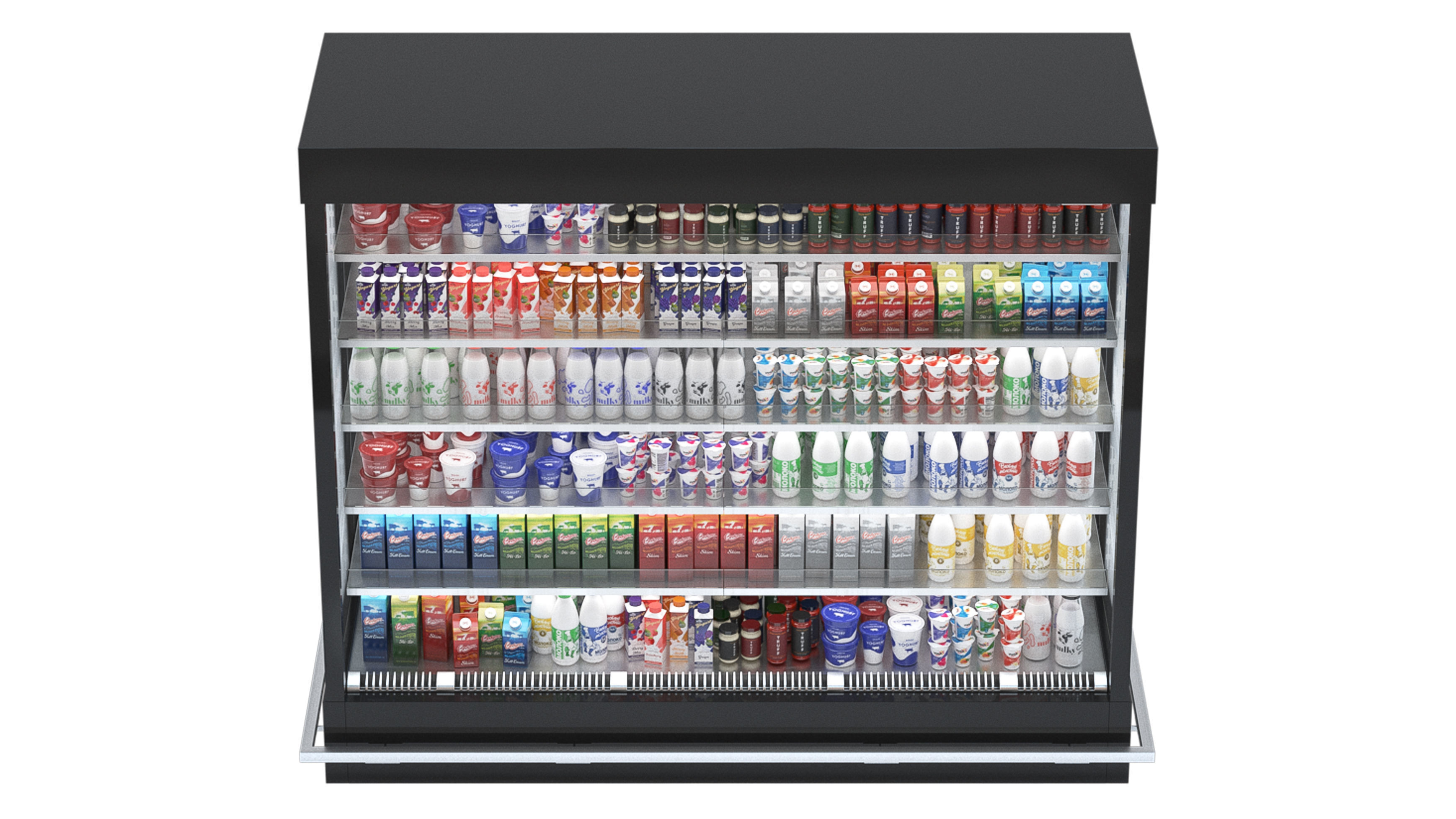 Rack with dairy products Low-poly 3D model_4