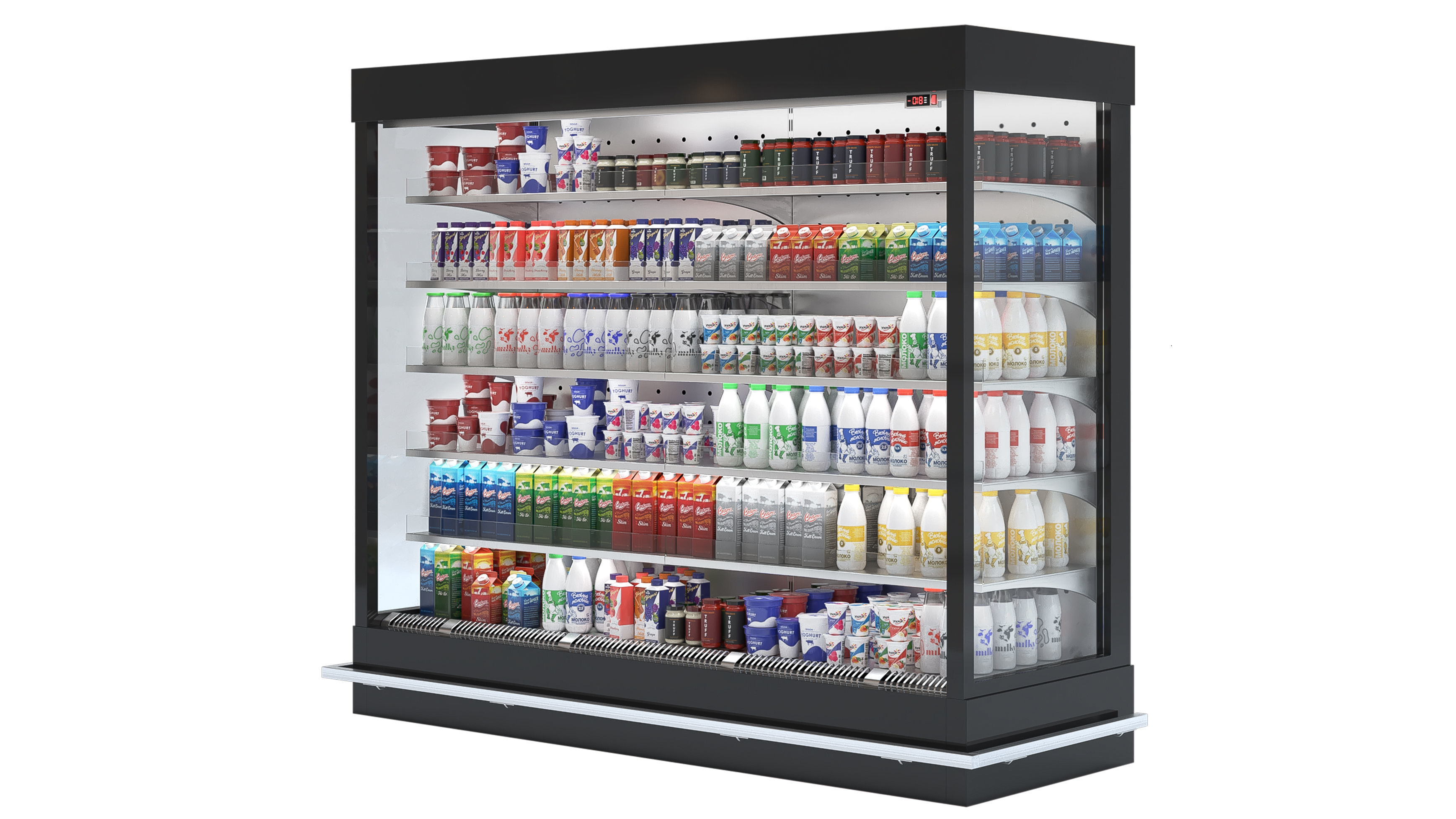 Rack with dairy products Low-poly 3D model_3