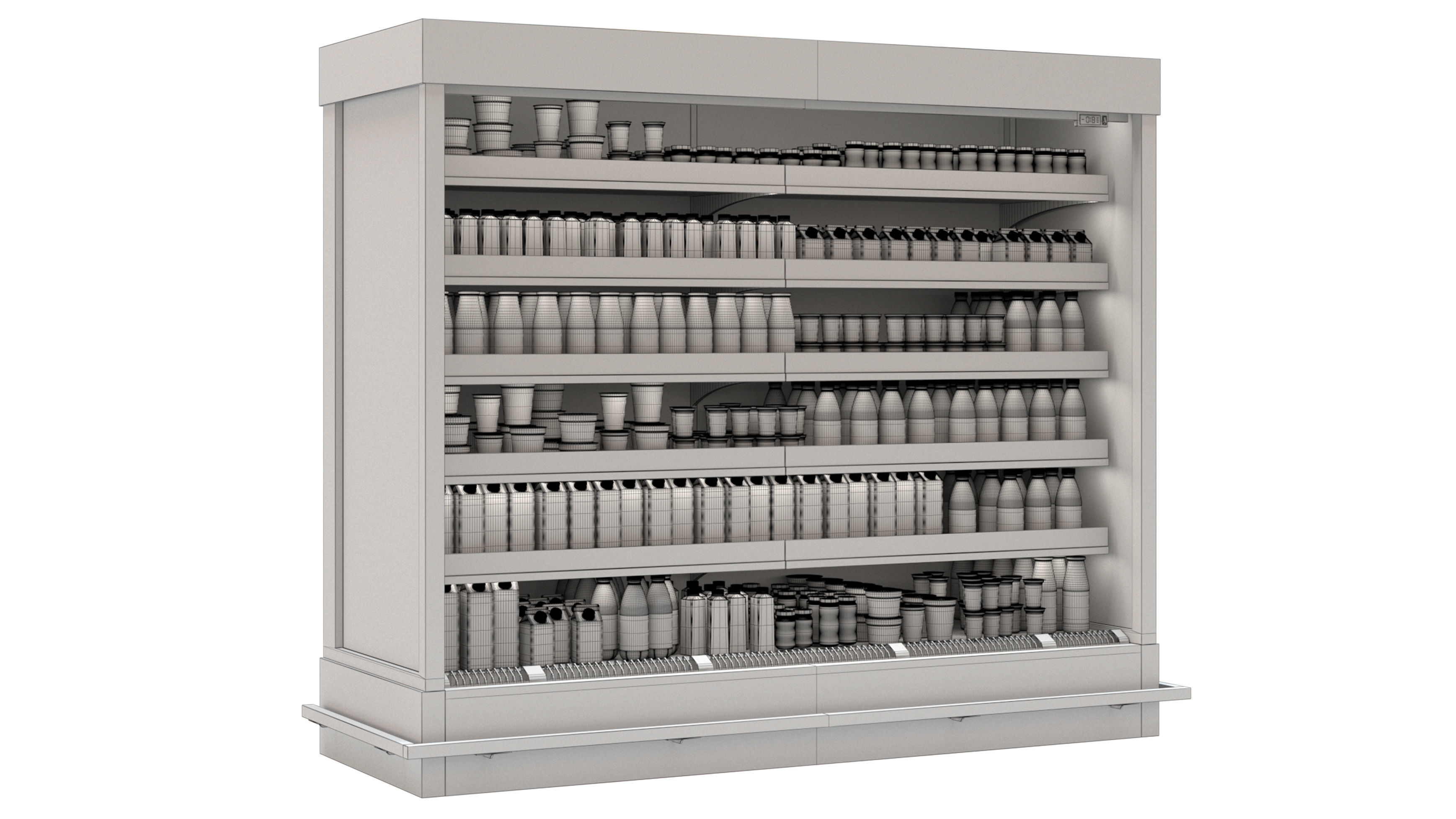 Rack with dairy products Low-poly 3D model_6