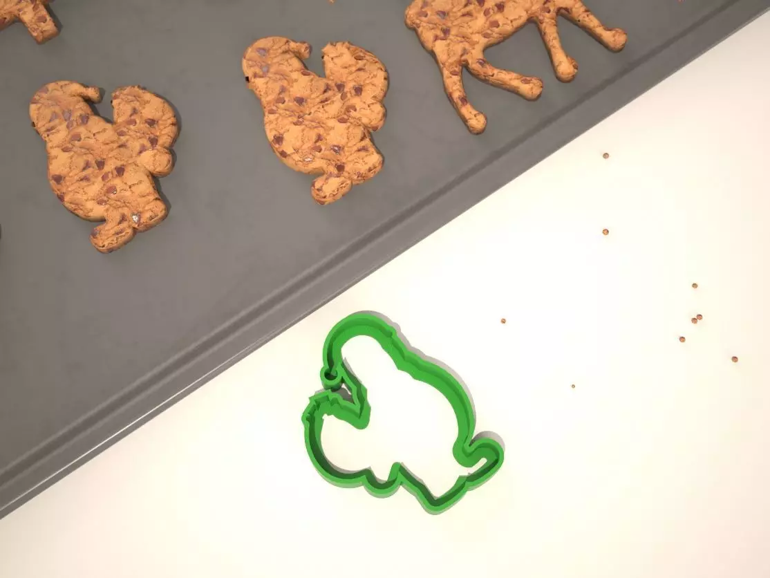 Cookie mold Santa bringing gifts 3D print model_0