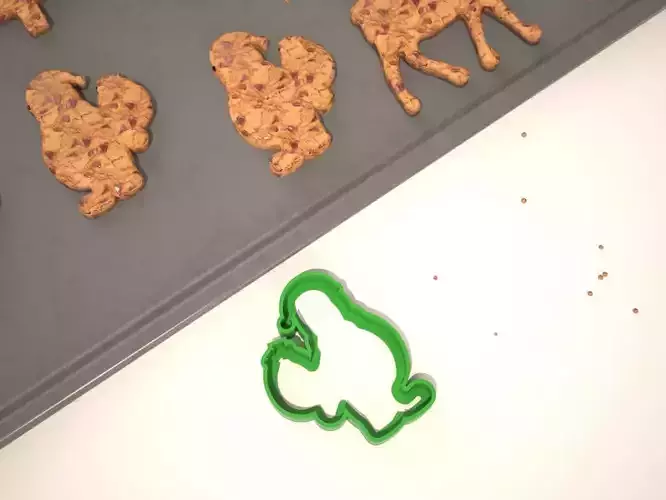 Cookie mold Santa bringing gifts 3D print model