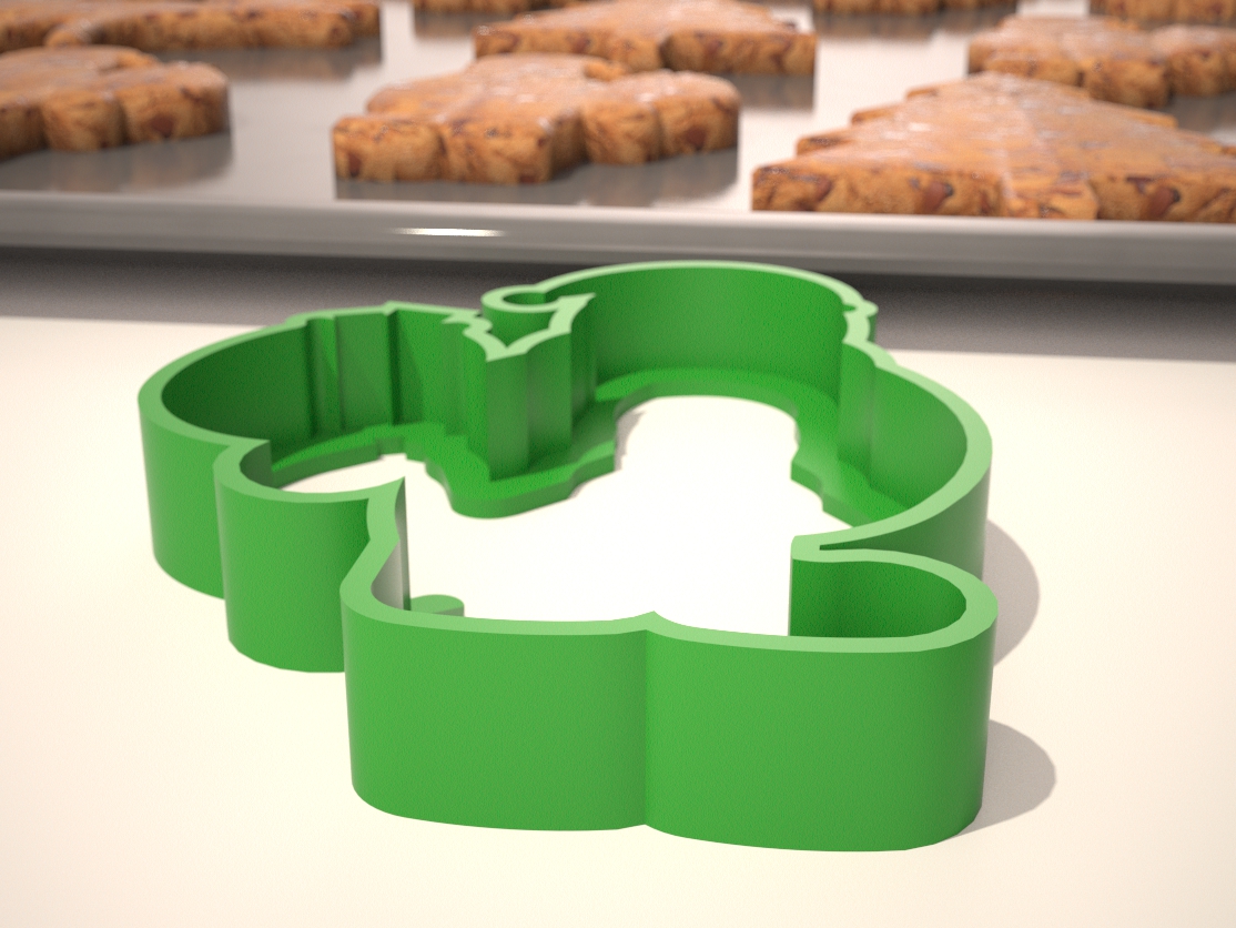 Cookie mold Santa bringing gifts 3D print model_3