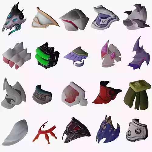 Shoulder Armor Models - Low Poly