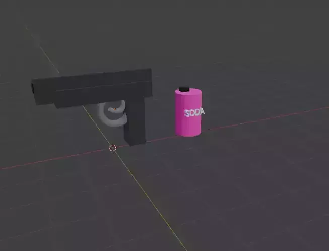 low polly gun and soda 