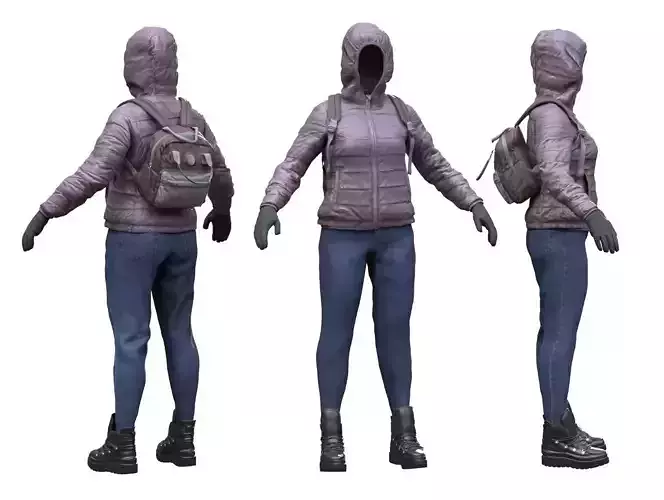 Female Winter Outfit 3 Low-poly 3D model Female Winter Outfit 3 Low-poly 3D model