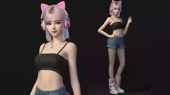 Girl band binding model 3D model