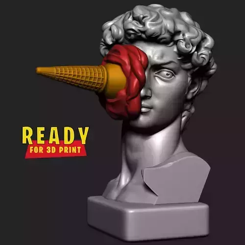 DAVID WITH ICE CREAM STATUE 3D print model