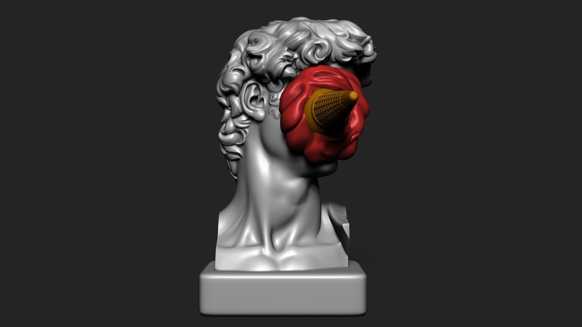 DAVID WITH ICE CREAM STATUE 3D print model_2