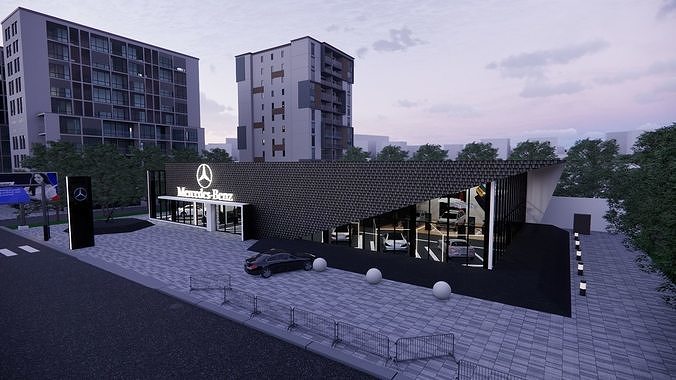 CAR SHOWROOM 3D model 7
