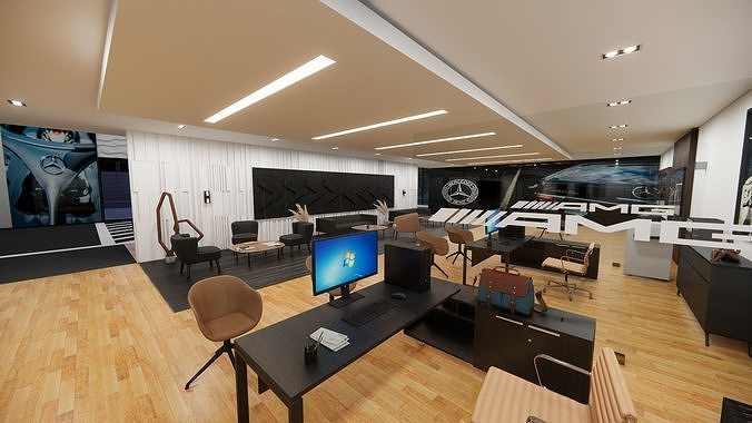 CAR SHOWROOM 3D model 4