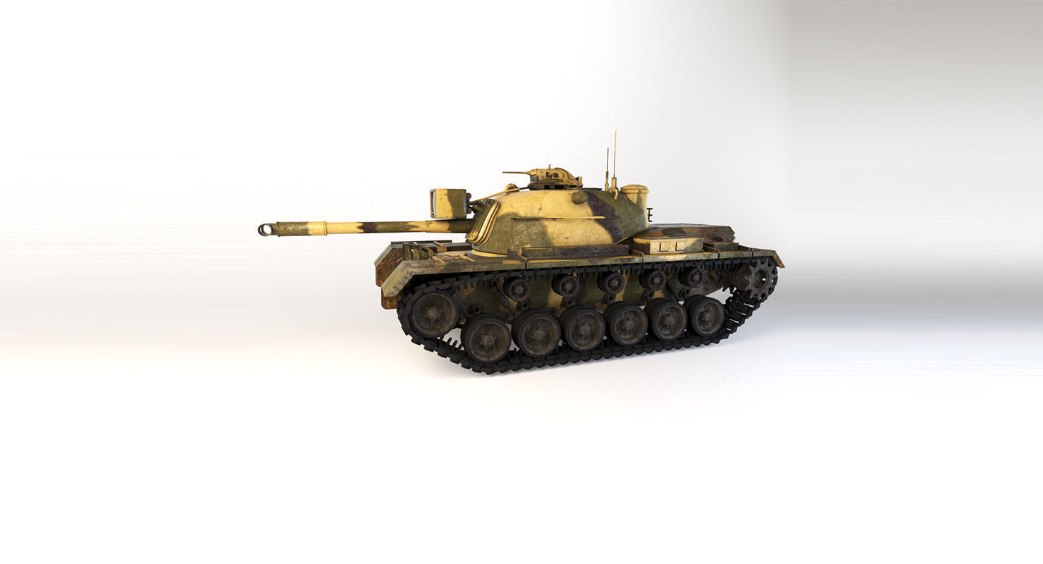 M48 Patton Tank 3D model_3