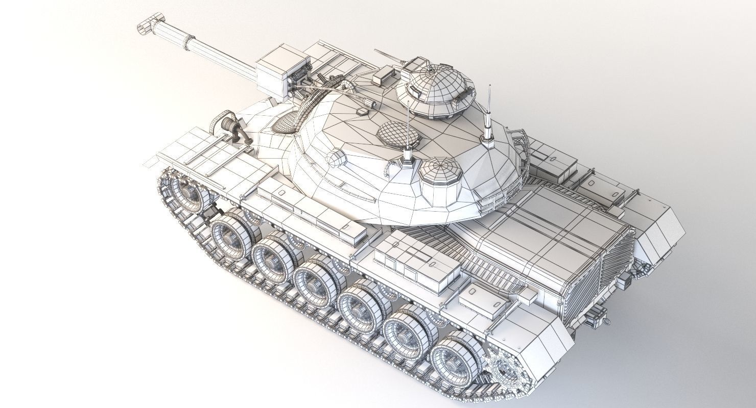 M48 Patton Tank 3D model_2
