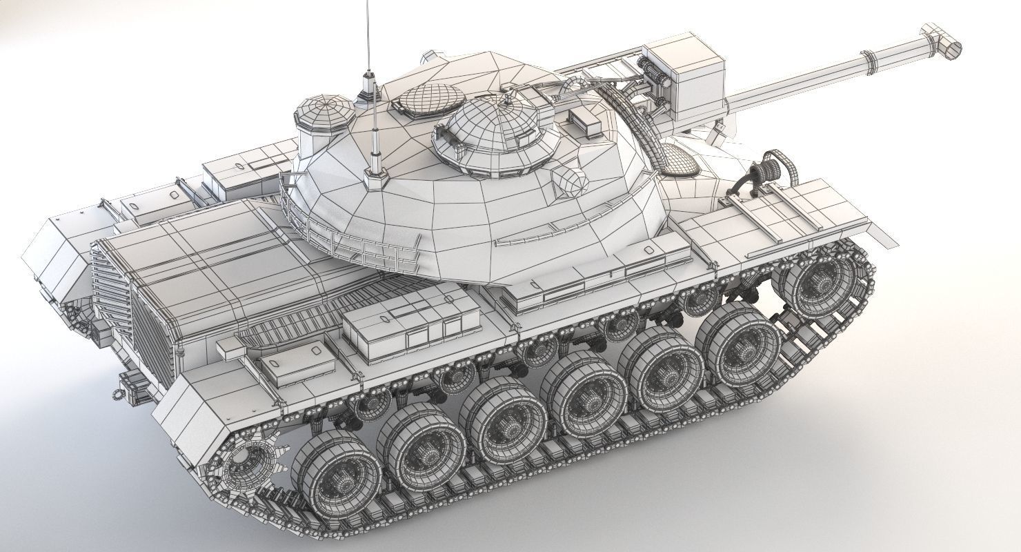 M48 Patton Tank 3D model_1