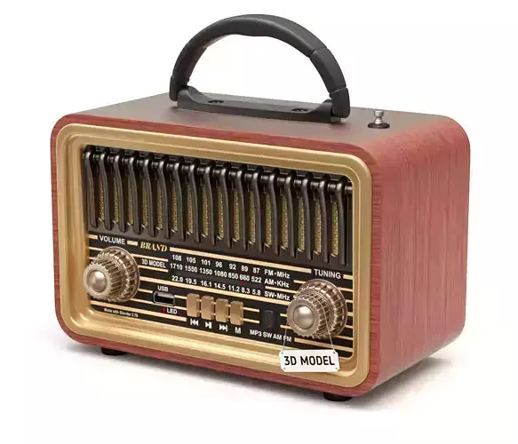 Retro Mini Radio 3D model