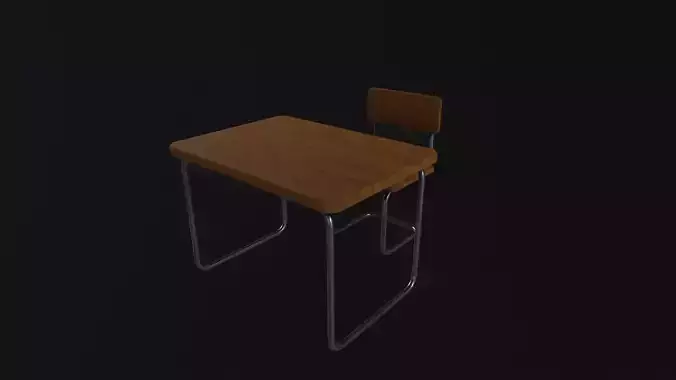 School Desk Low-poly 3D model