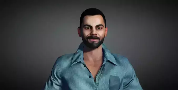 Virat Kohli  Indian Star Cricketer Low-poly 3D model