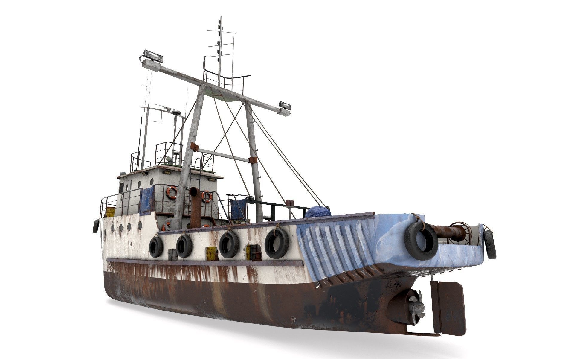 Old Vessel Ship  Low-poly 3D model_5