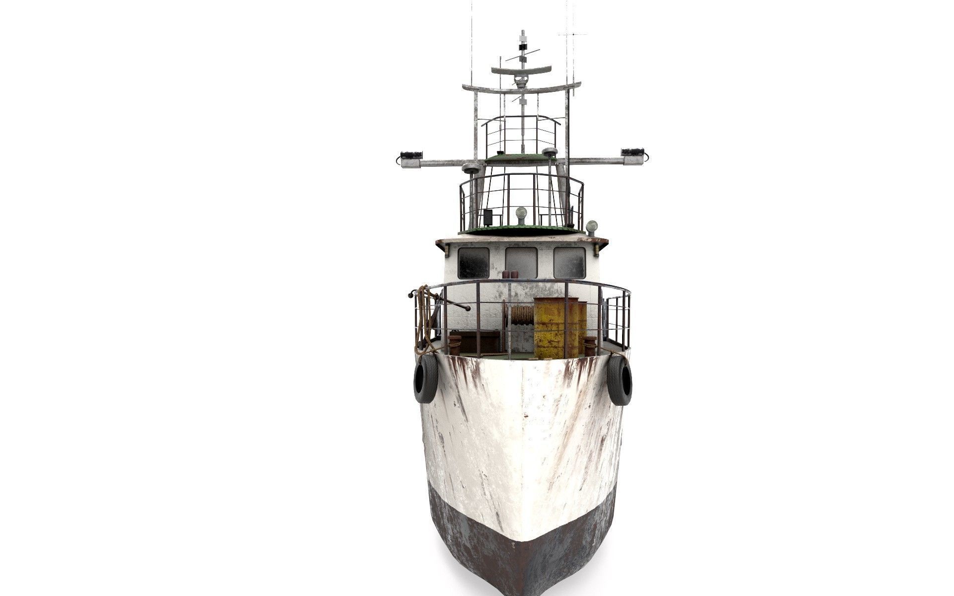 Old Vessel Ship  Low-poly 3D model_4