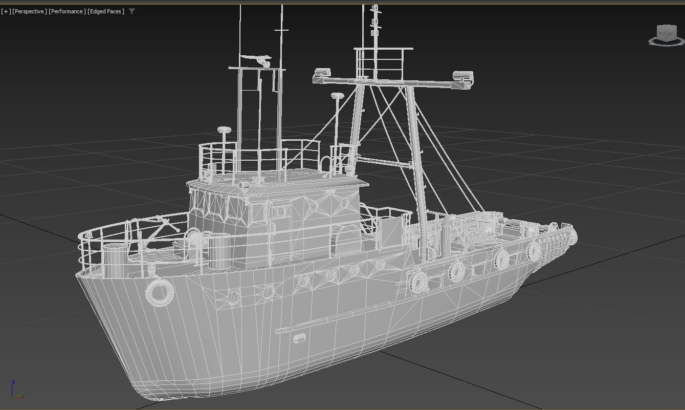 Old Vessel Ship  Low-poly 3D model_9