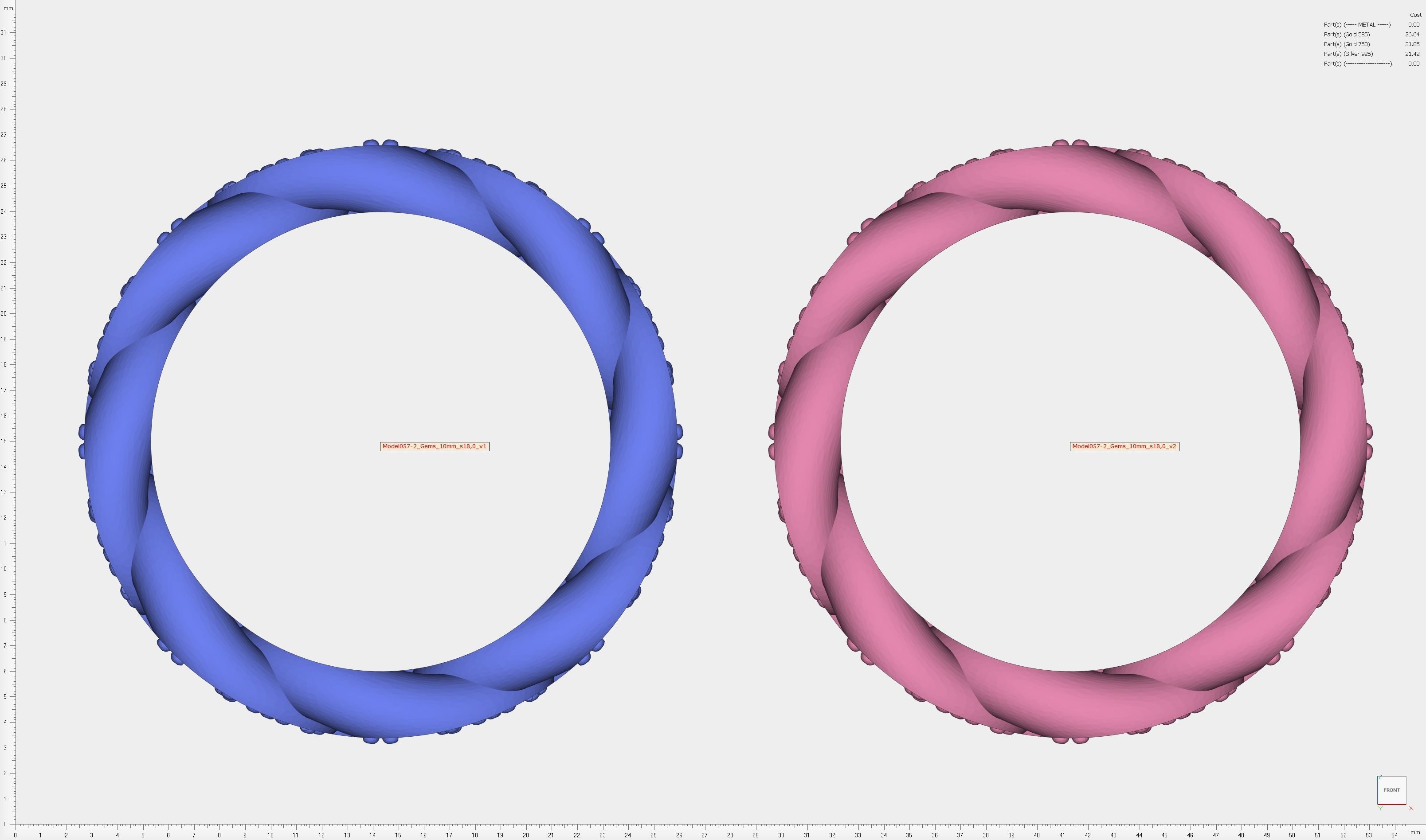 Model057-2 - Cuban Ring  10 mm with Diamonds - Sizes 18mm US 8 3D print model_8