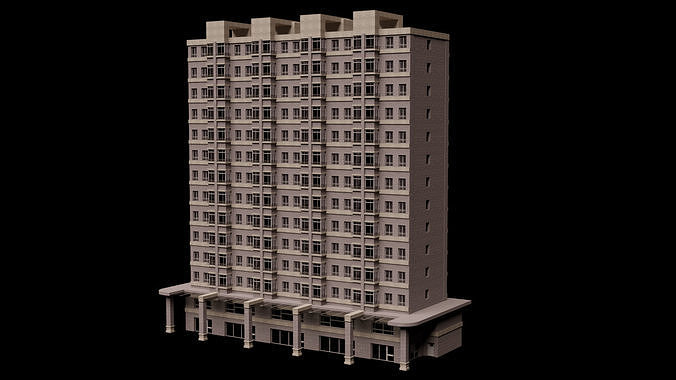 City Building Kitbash Architecture Old and Modern Blend FBX OBJ 3D model 7